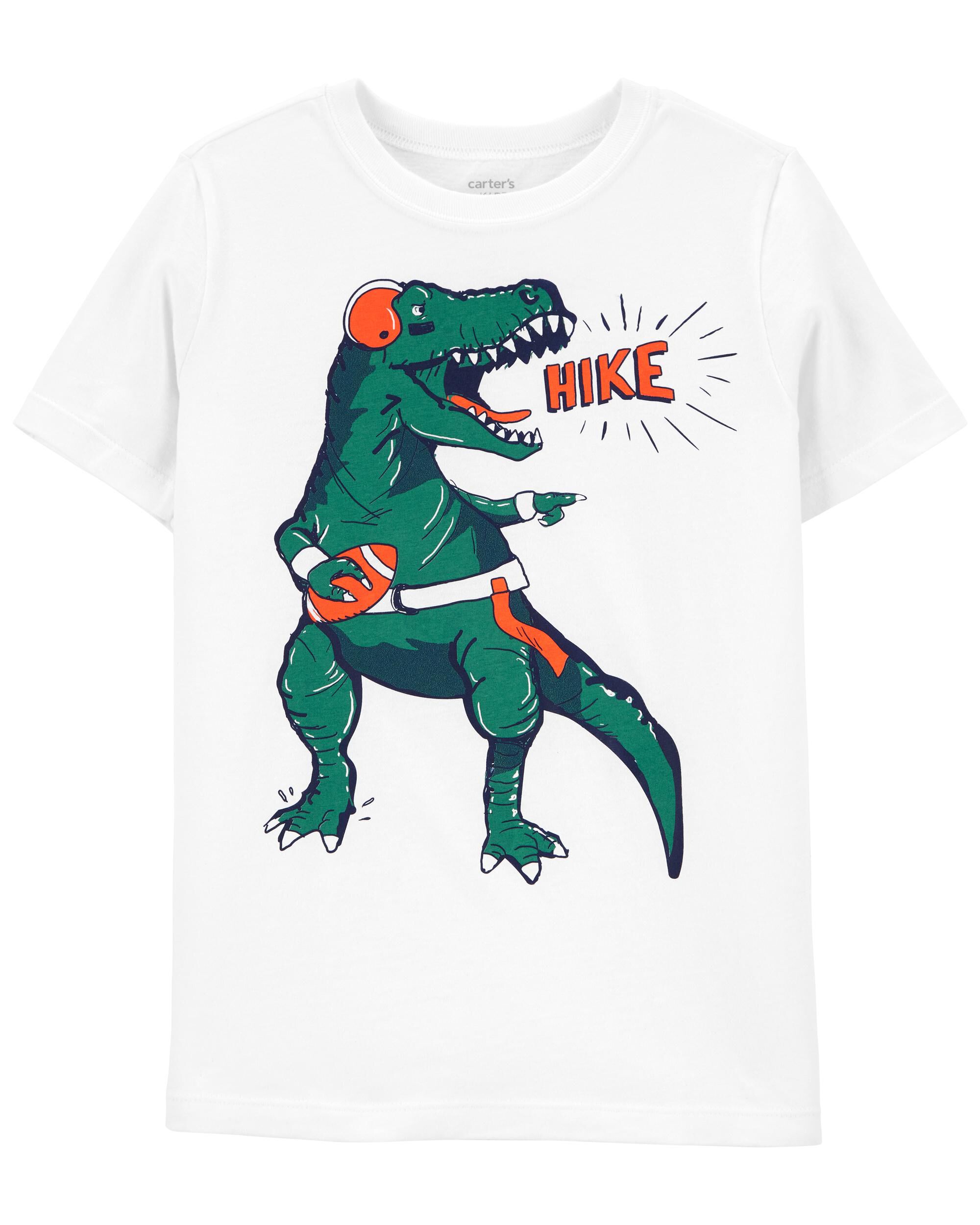 Kid White Football Dinosaur Jersey Tee 