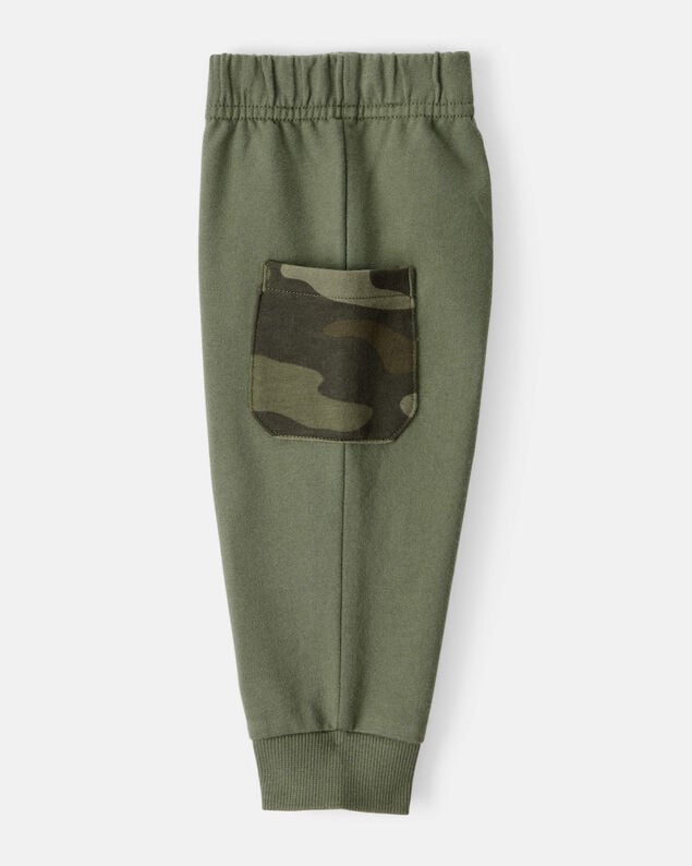 Product image 2 of Baby Boy 3-Piece Camo French Terry Vest, Bodysuit & Pant Set - Green