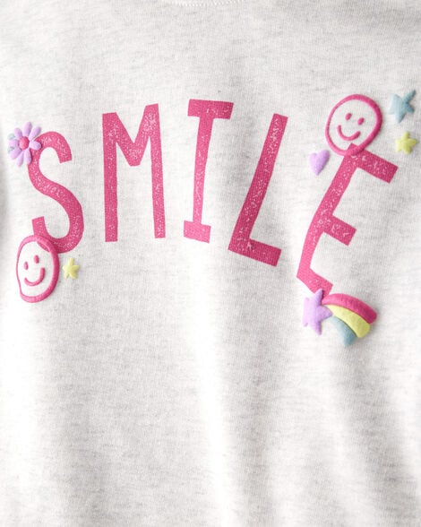 Product image 2 of Toddler Girl Smile Long-Sleeve Top & Tulle Skirt Set - Grey/Pink