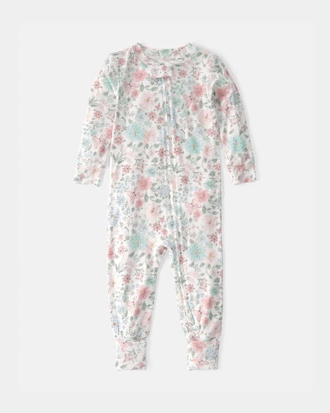 toddler girl butterfly garden purelysoft 1-piece pajama