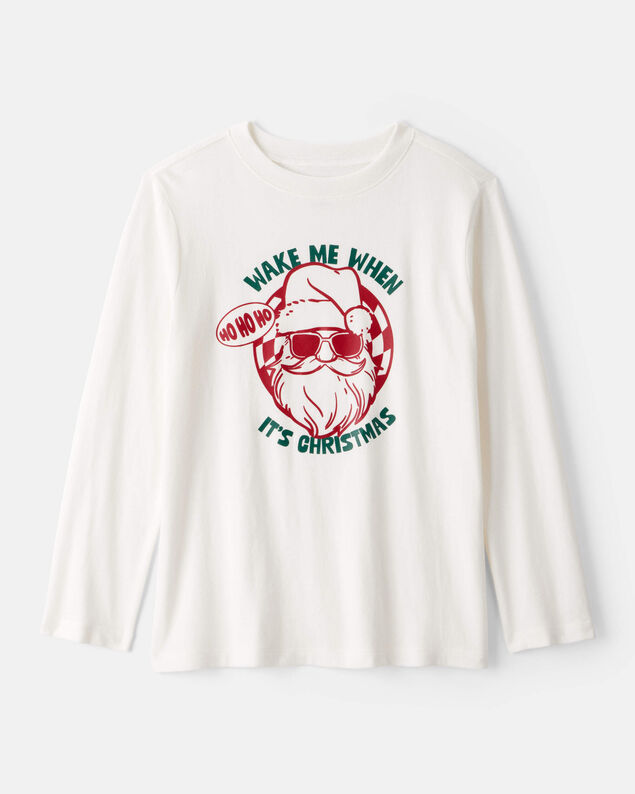 Product image 1 of Boys Christmas Santa Graphic Tee - White