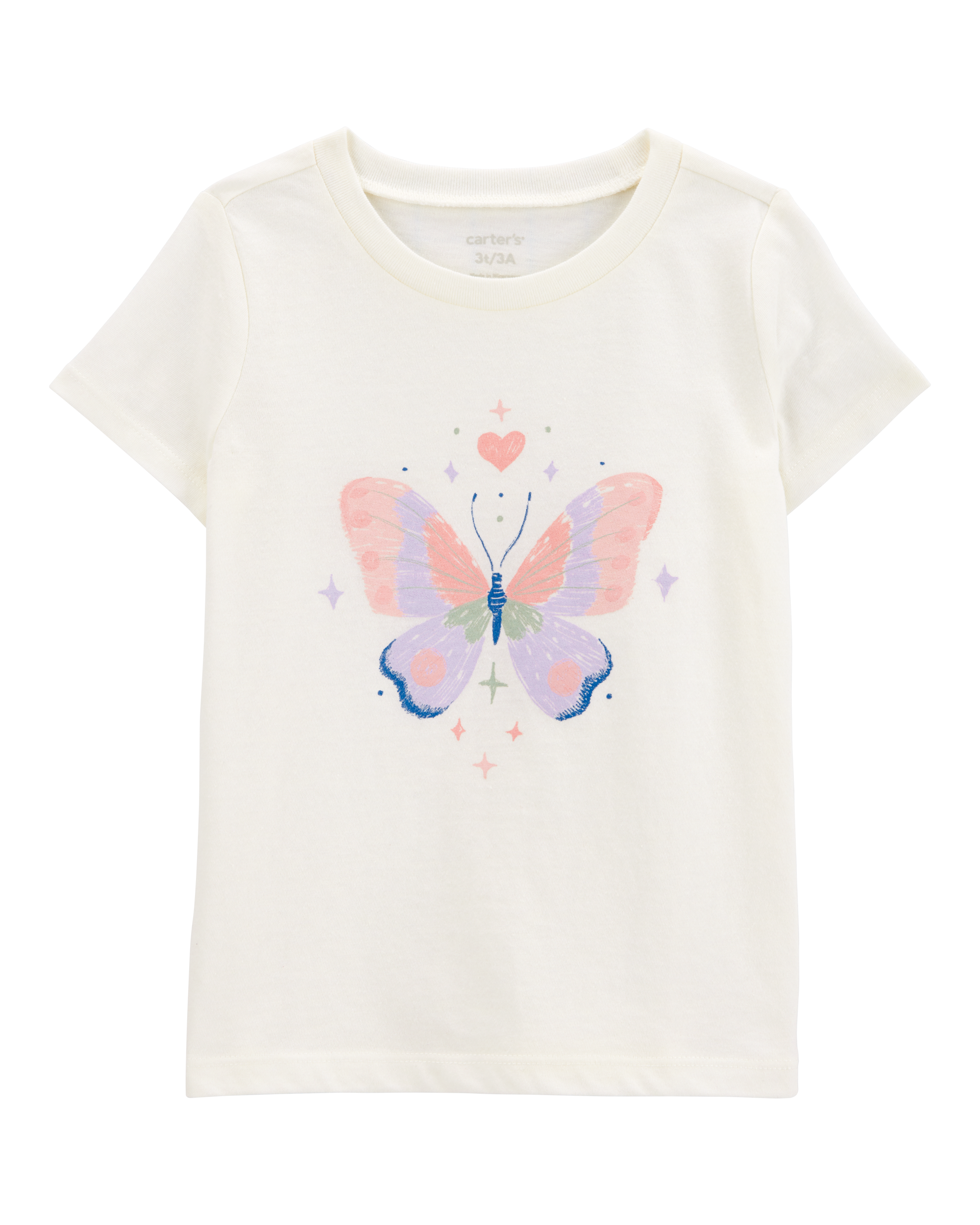 Toddler Girl Butterfly Short-Sleeve Graphic Tee - White