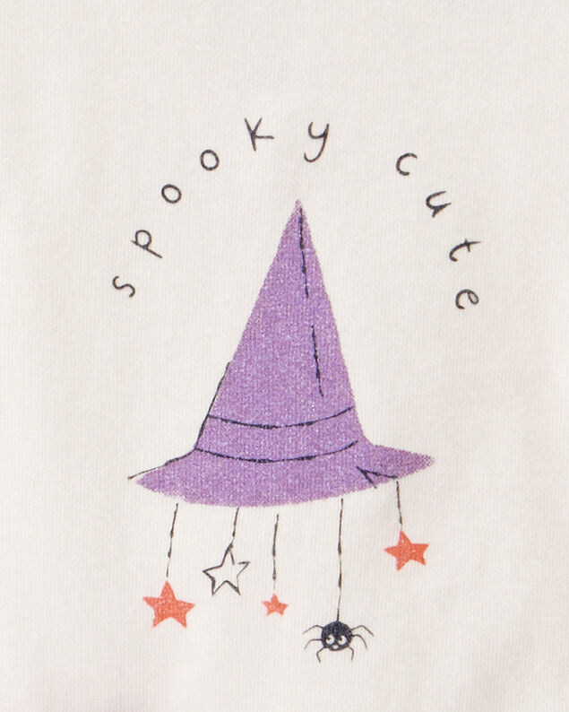 Product image 2 of Baby Girl 2-Piece Halloween "Spooky Cute" Bodysuit & Tutu Pant Set - Ivory/Purple
