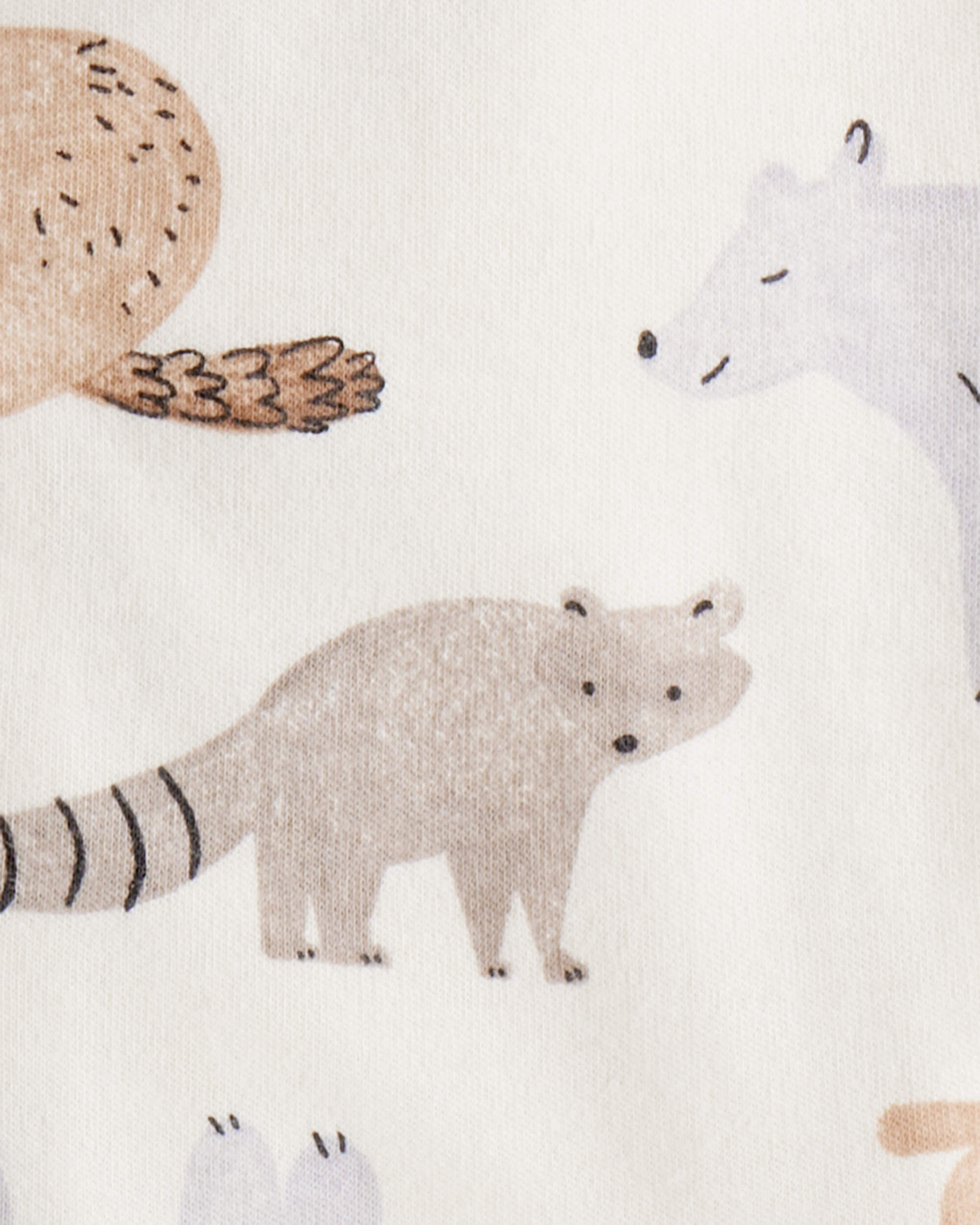 Baby Boy Fox Print 100% Cotton Long-Sleeve Sleep & Play - Ivory