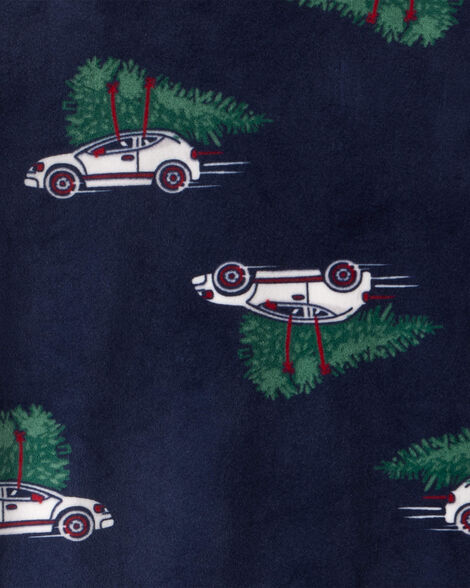 Toddler Boy Christmas Cars DreamPlush Long-Sleeve Snug Fit 2-Piece Pajamas - Navy