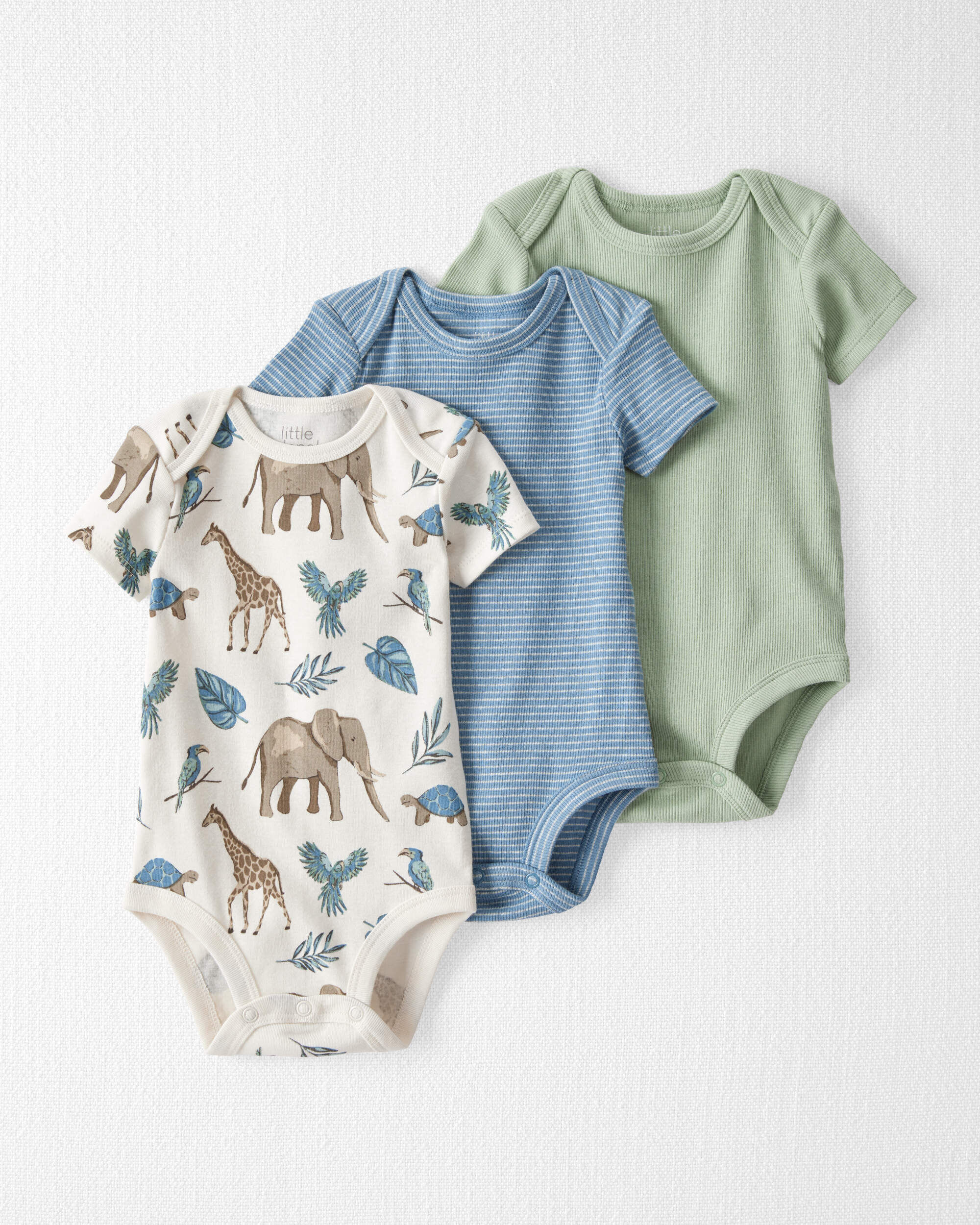 Baby 3-Pack Organic Cotton Bodysuits - Little Planet | Carter's