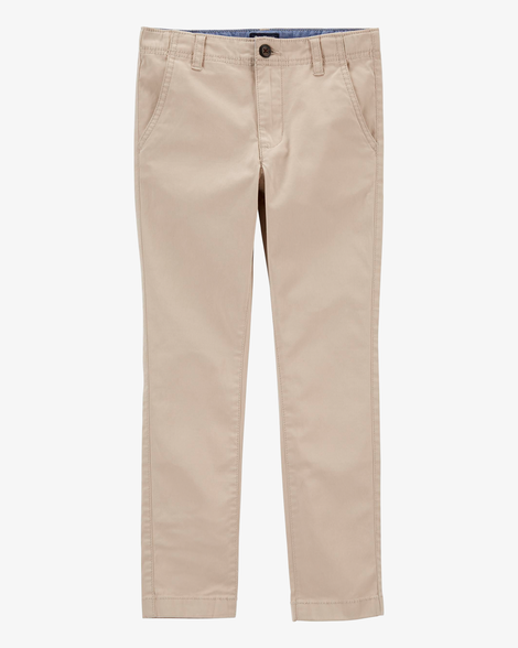 Boys Slim Stretch Chino Pants - Khaki