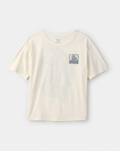boys landscape graphic tee - cream