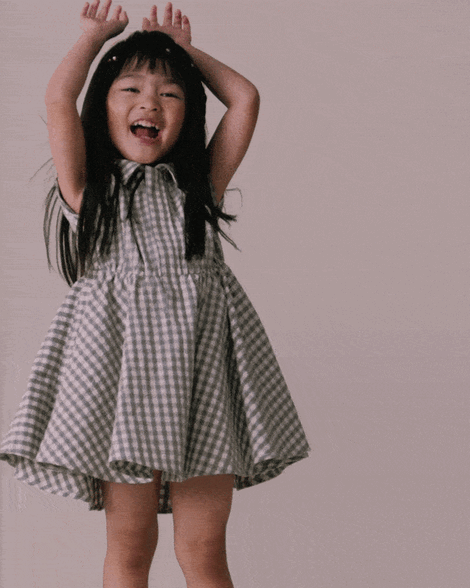 Toddler Girl Avenue Twirl™ Scalloped Dress in Gingham - Grey