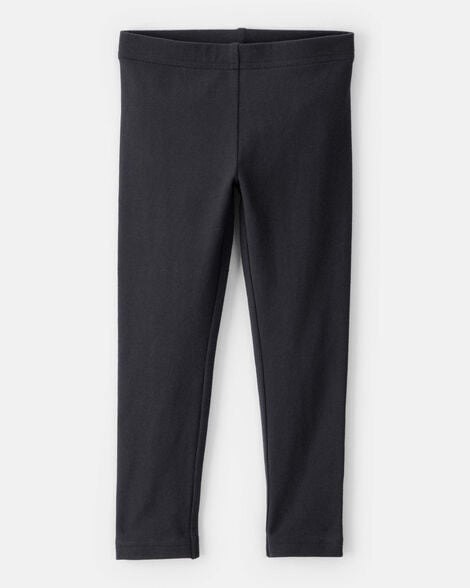 toddler girl cotton stretch leggings - black
