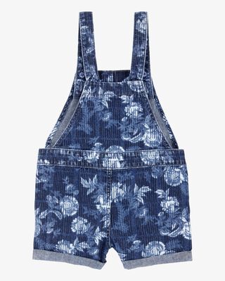 Product image 2 of Toddler Iconic Denim Floral Shortalls - Blue