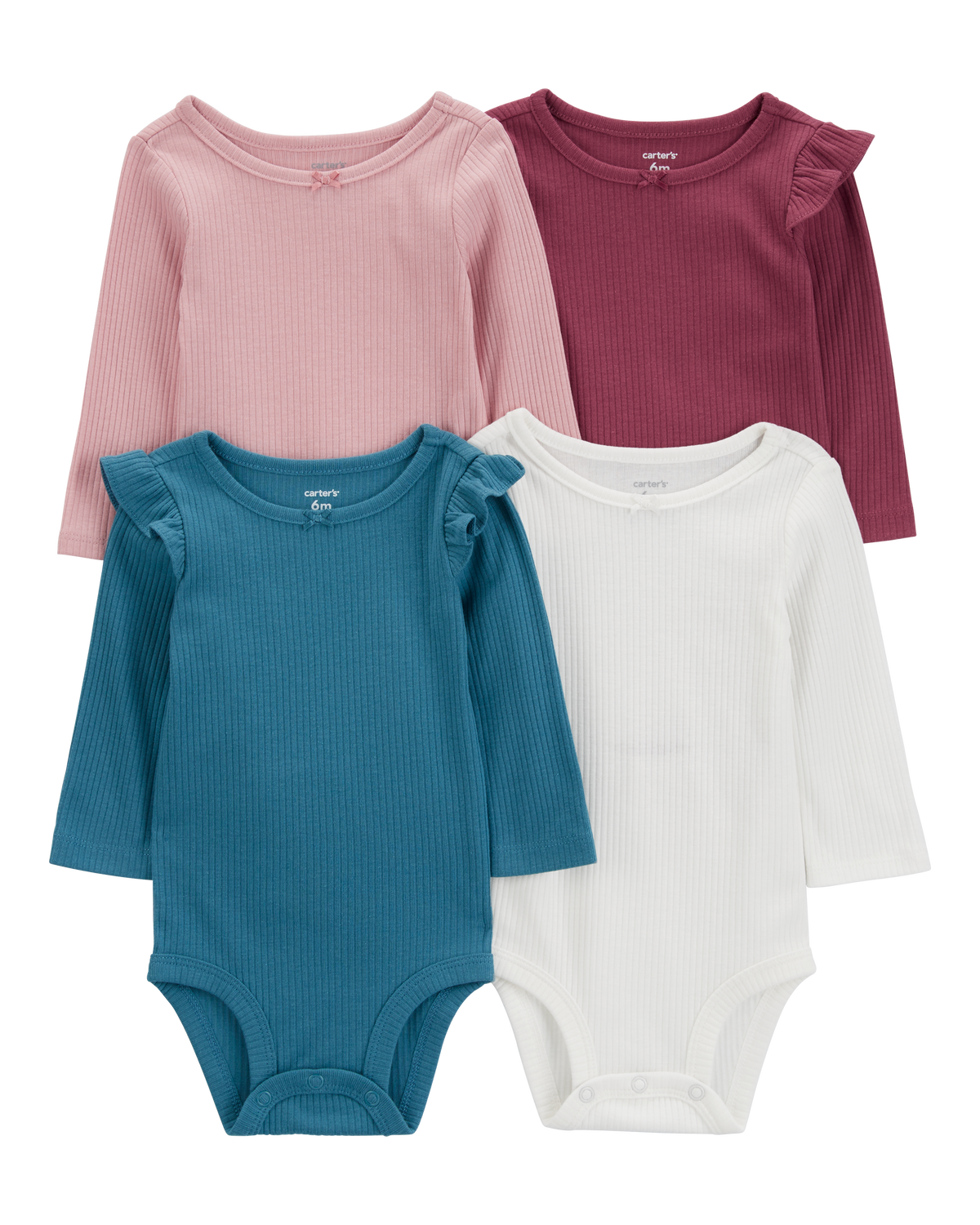 RICHFIELD コットンリネン Tー4 ネイビー サイズ1 Baby 4-Pack Long-Sleeve Bodysuits - Carter's | Carter's