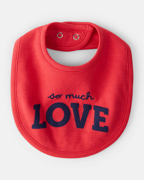baby valentine's day so much love bib - red
