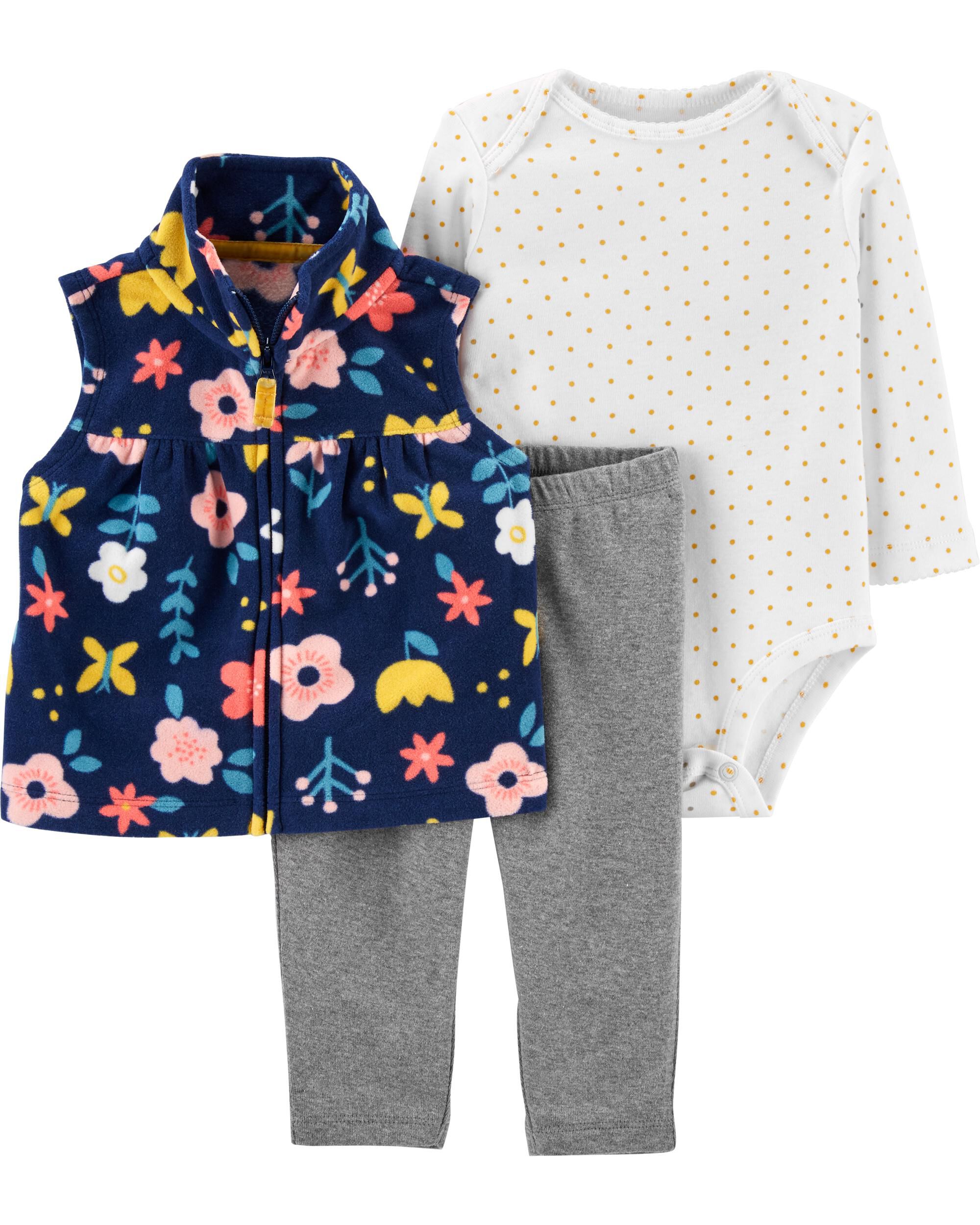 *CLEARANCE* 3-Piece Floral Little Vest Set