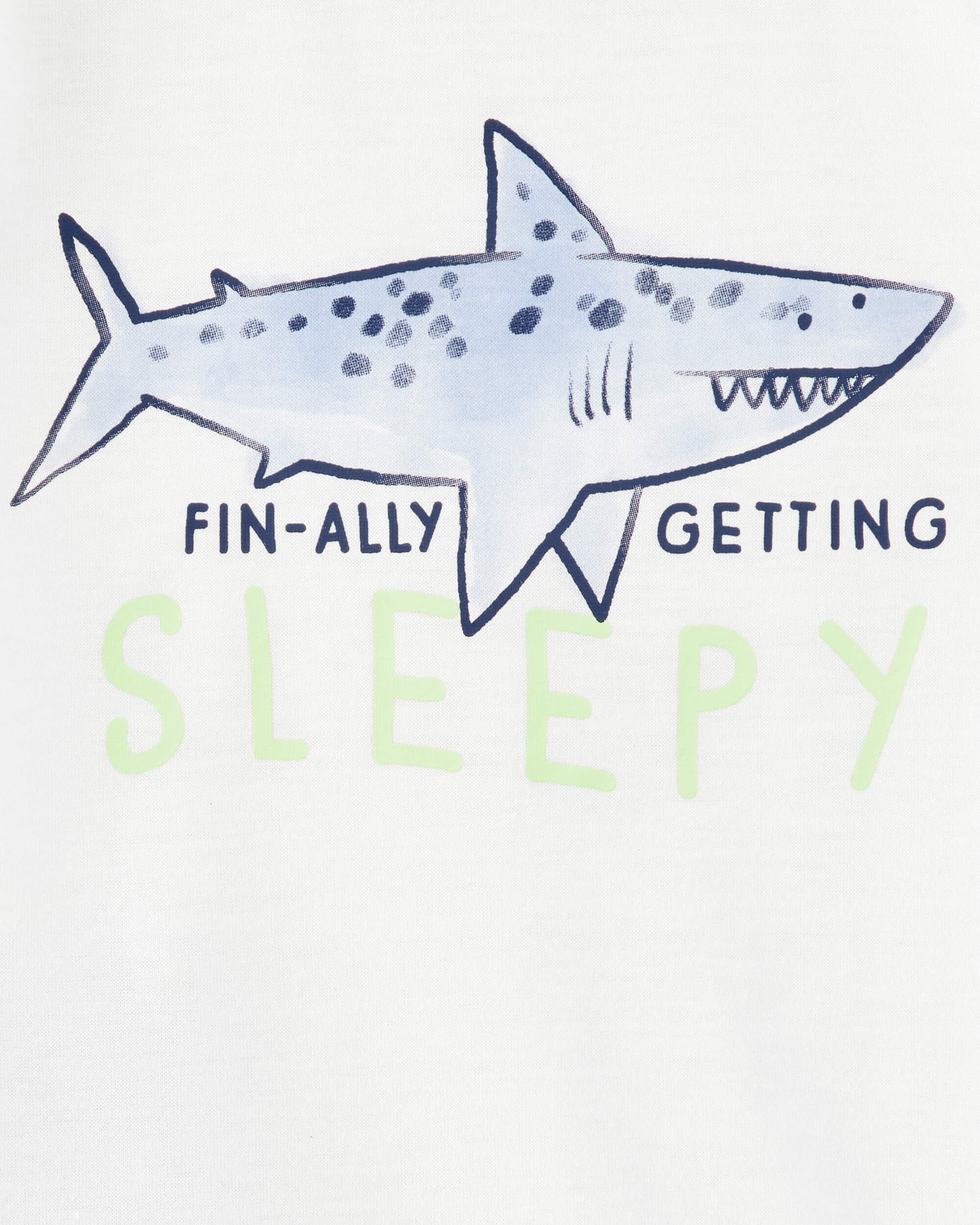 Toddler Boy Shark Print Loose Fit 2-Piece Pajamas - Blue