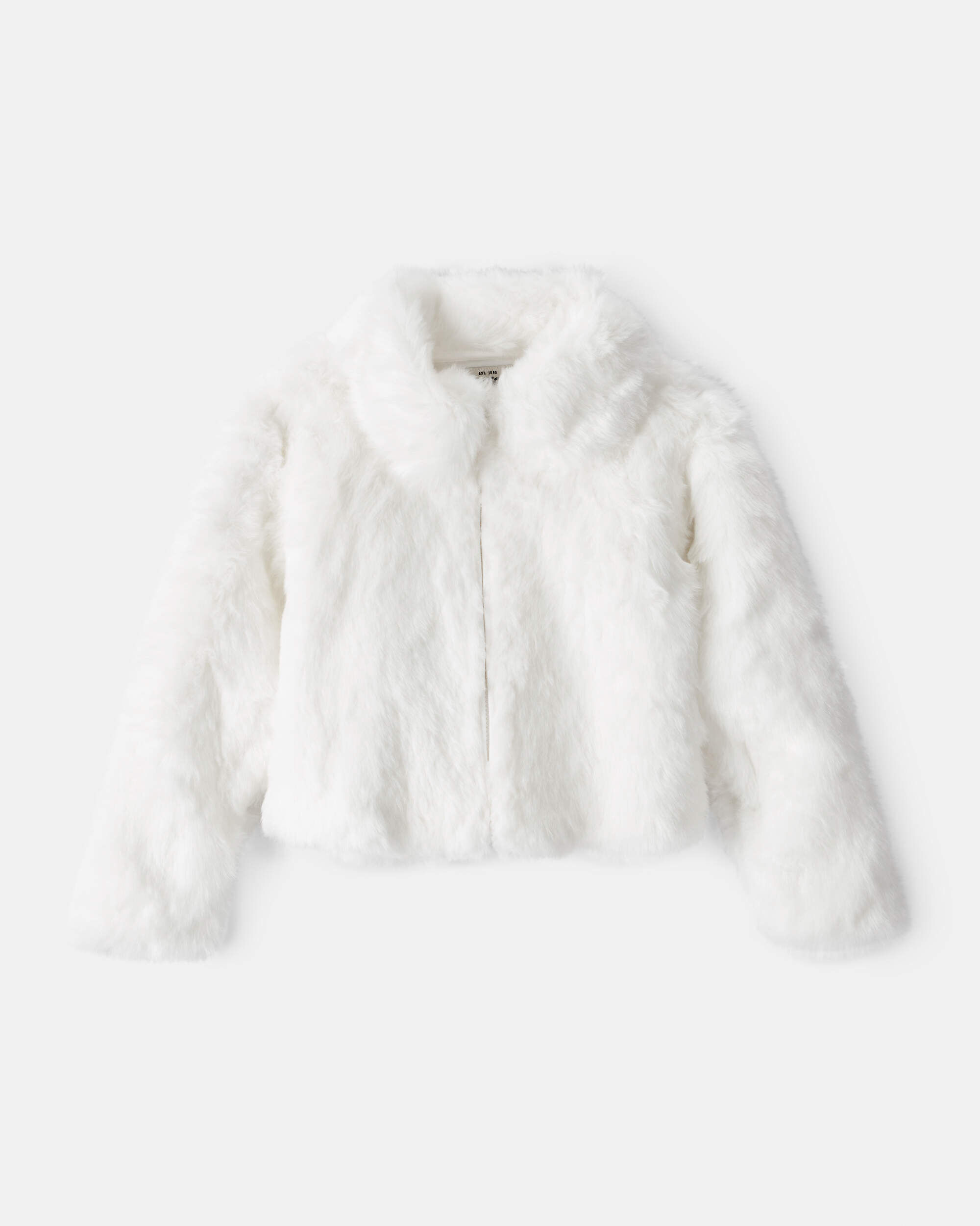 ジャケット・アウター EMBROIDERED FAUX FUR HOODED JACKET WHITE FAUX FUR HOODIE JACKET - Ecru | ZARA United States