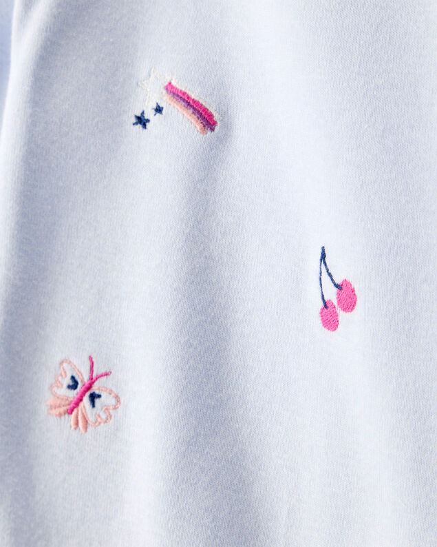 Product image 2 of Baby Girl 2-Piece Fruit Print Cotton Long-Sleeve Bodysuit & Pant Set - Blue