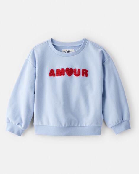 Toddler Girl Amour Pullover Sweatshirt - Blue
