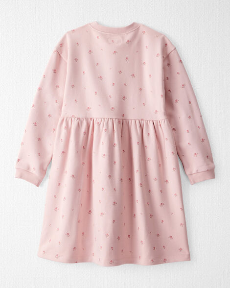  Product image 2 of Girls French Terry Dress Made with Organic Cotton in Blush Petals Print