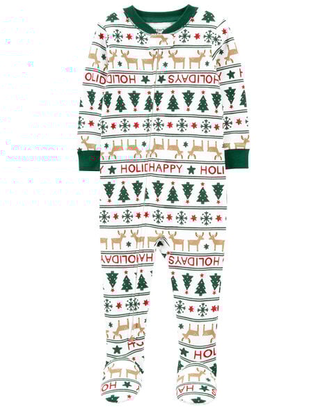  Product image 1 of Toddler 1-Piece Fair Isle 100% Snug Fit Cotton Footie Pajamas