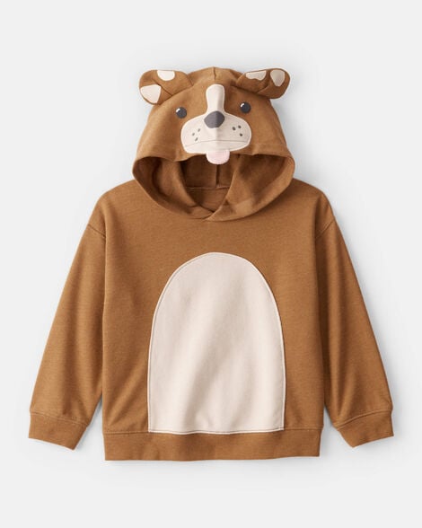 toddler boy dog costume hoodie - brown