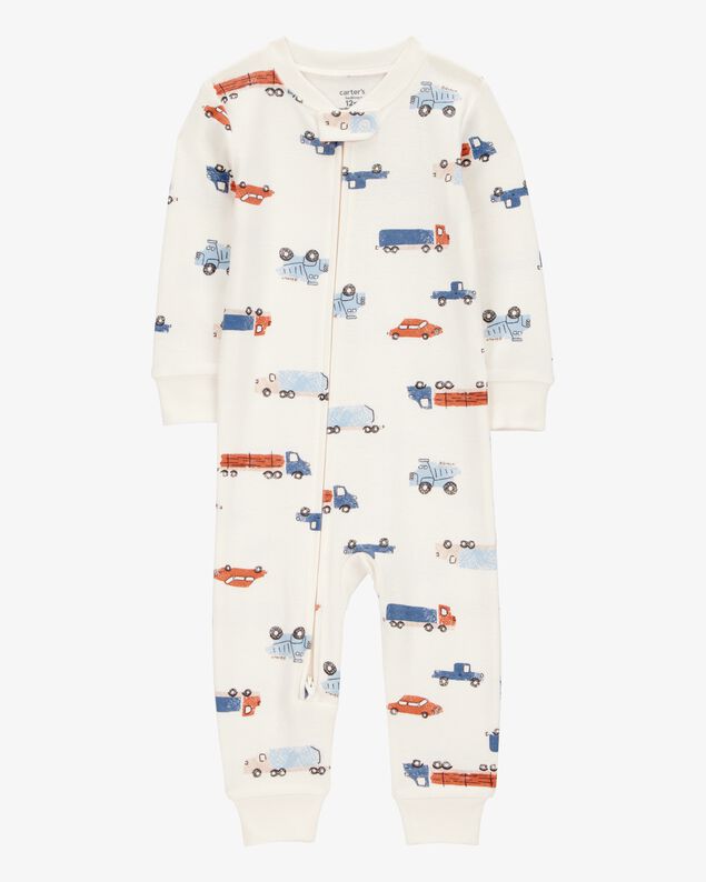 Product image 1 of Toddler Boy 1-Piece Cars 100% Snug Fit Cotton Footless Pajamas - Ivory