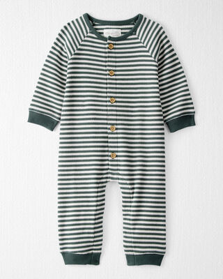 Product image 1 of Baby Organic Cotton Waffle Knit Jumpsuit in Stripes