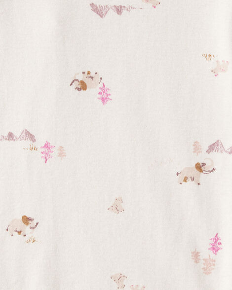 5-Pack Floral Horses Short-Sleeve Cotton Bodysuits - Pink/Green