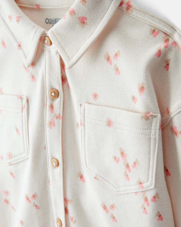 Product image 2 of Toddler Girl Heart Print Long-Sleeve Flannel - Cream