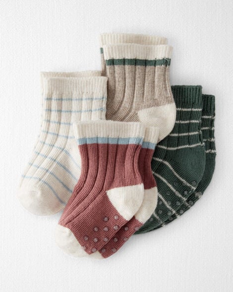 Baby 4-Pack No-Slip Socks Made with Organic Cotton