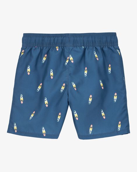 Kid Tropical-Print Pull-On Swim Trunks