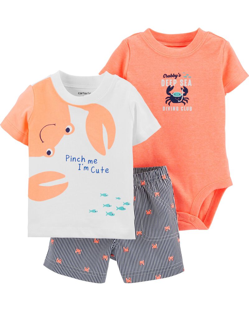 3 Piece Crab Little Short Set Carters Com