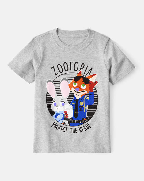 toddler "protect the herd" zootopia short-sleeve graphic tee - grey