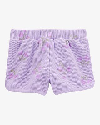Product image 2 of Toddler Floral Waffle Knit Shorts - Purple