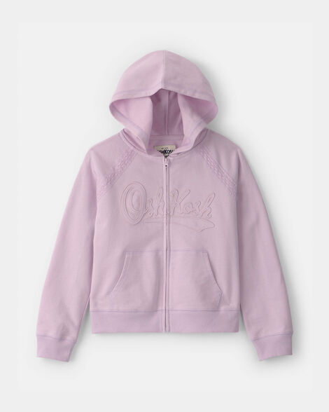Girls OshKosh Logo Zip-Up Hoodie  - Purple