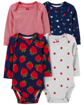 Baby 4-Piece Long-Sleeve Bodysuits