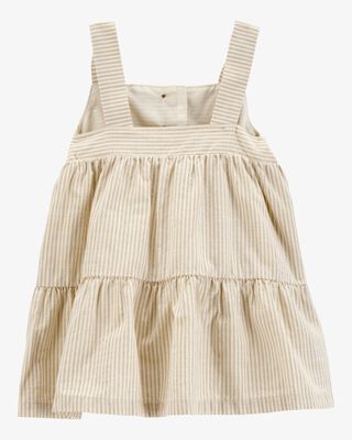 Product image 2 of Baby Striped Cotton Dress - Tan