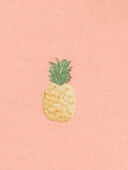 Orange - Baby Pineapple Print PurelySoft Footless 1-Piece Pajamas - Coral, Selected
