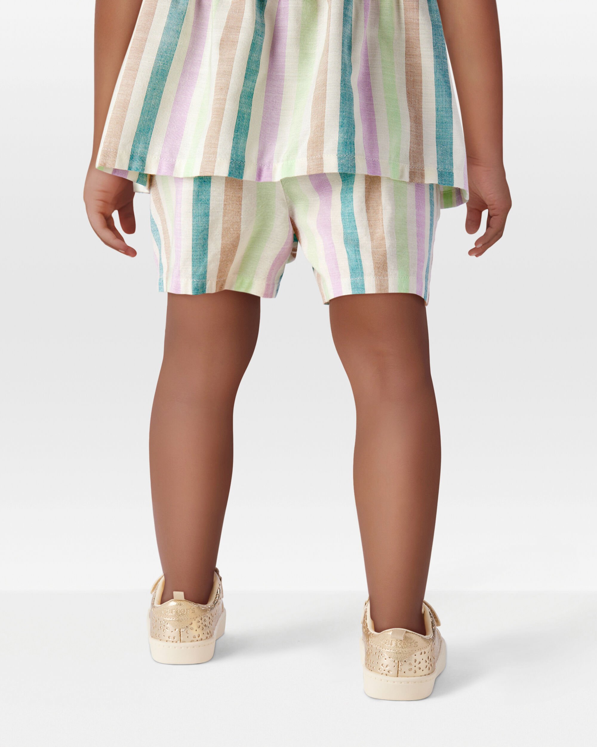 Toddler Striped Pull-On Linen Look-Alike Shorts