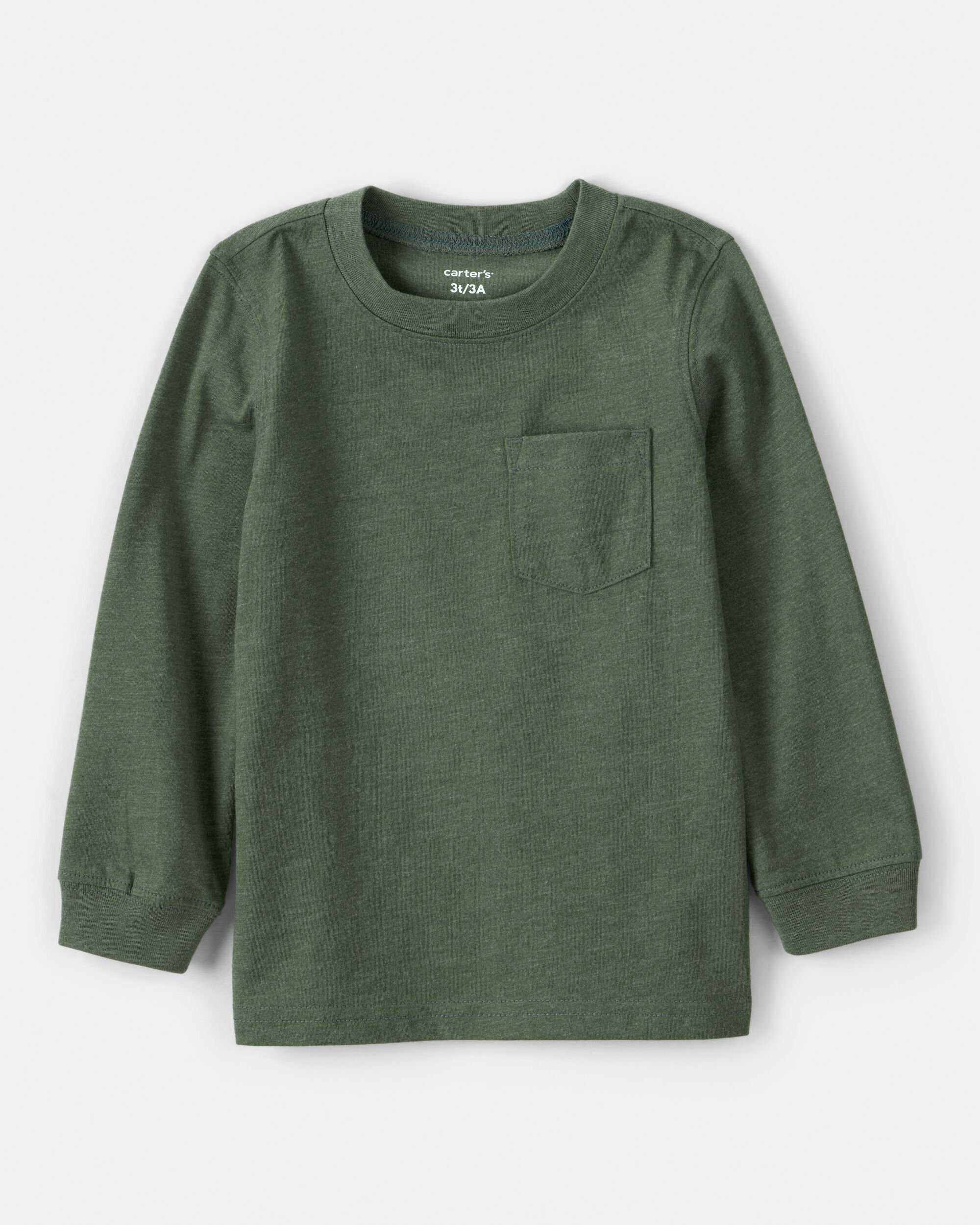 Baby Boy Long-Sleeve Pocket Tee - Dark Green