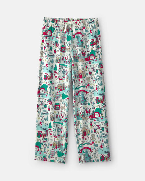 adult christmas scavenger hunt fleece loose fit pajama bottoms