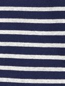 Navy - Toddler 1-Piece Striped Snug Fit Cotton Footie Pajamas, Selected
