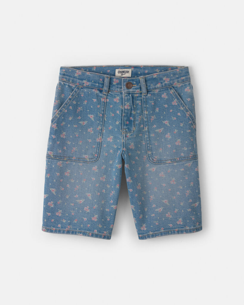 OshKosh B'gosh Girls Floral Denim Shorts - Light Wash 10 Light Wash
