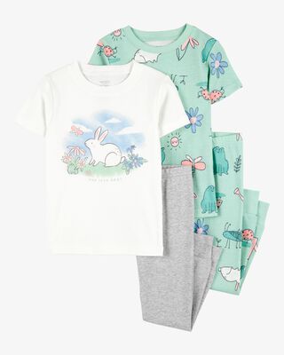 Product image 1 of Baby 4-Piece Bunny Cotton Pajamas