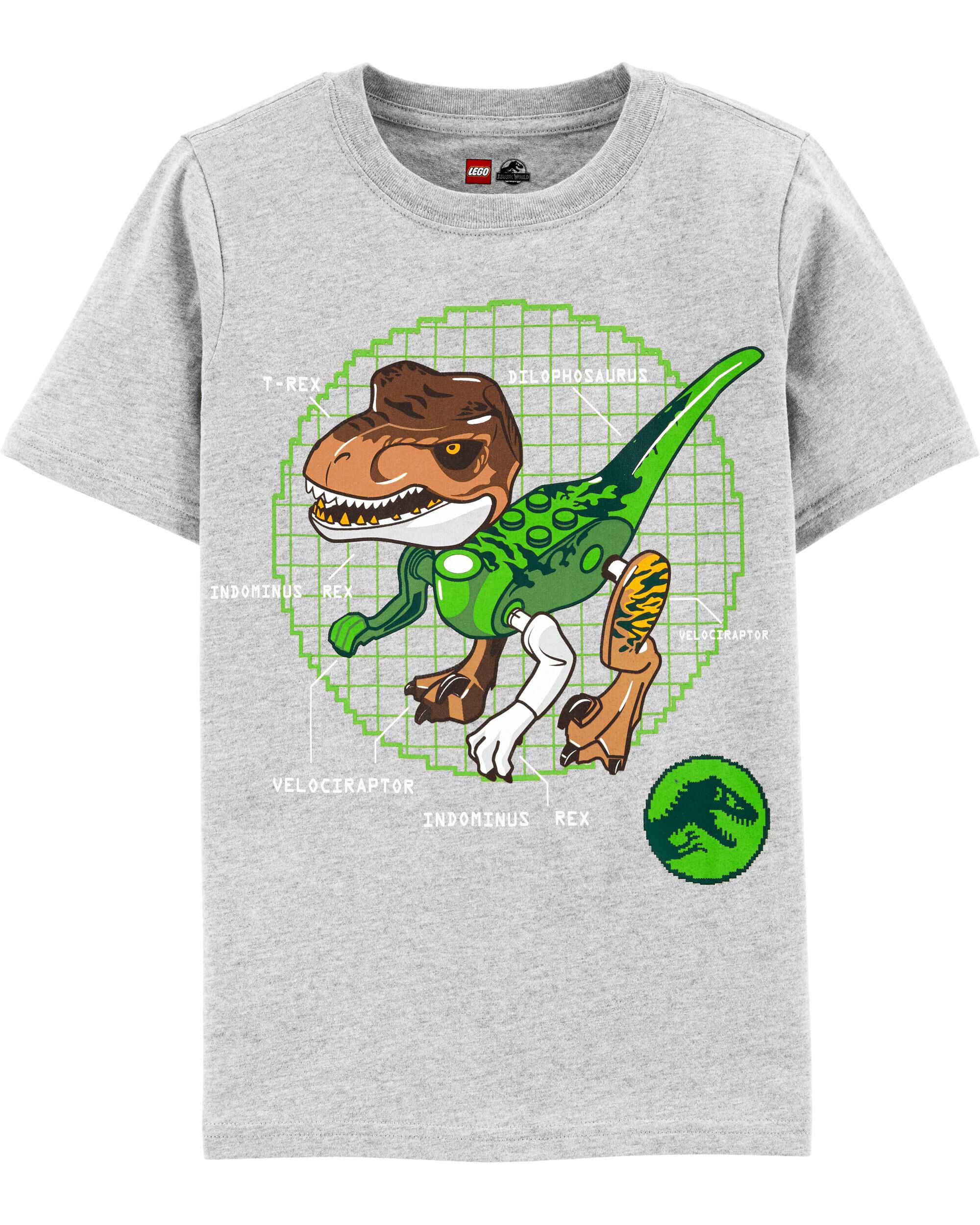 Toddler Boys Jurassic Park T-Shirt Charcoal Gray Short Sleeve