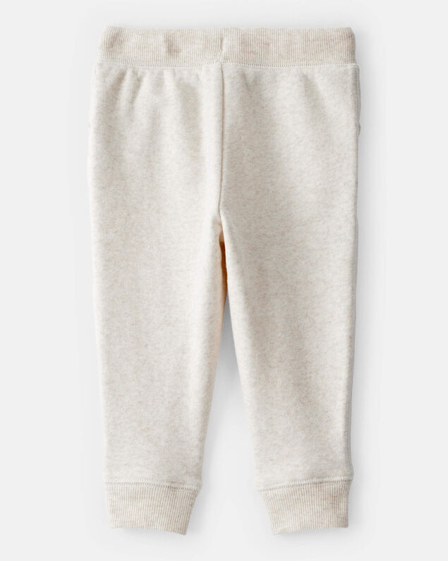 Product image 2 of Baby Girl Solid Fleece Drawstring Joggers - Oatmeal