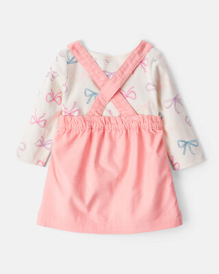 Product image 2 of Baby Girl 3-Piece Bow Heart Print Long-Sleeve Dress Set 