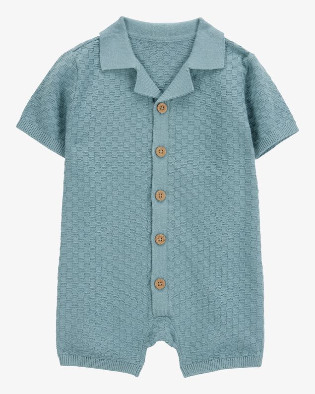 Product image 1 of Baby Button-Front Sweater Romper - Blue