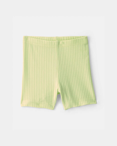 baby girl ribbed bike shorts - green