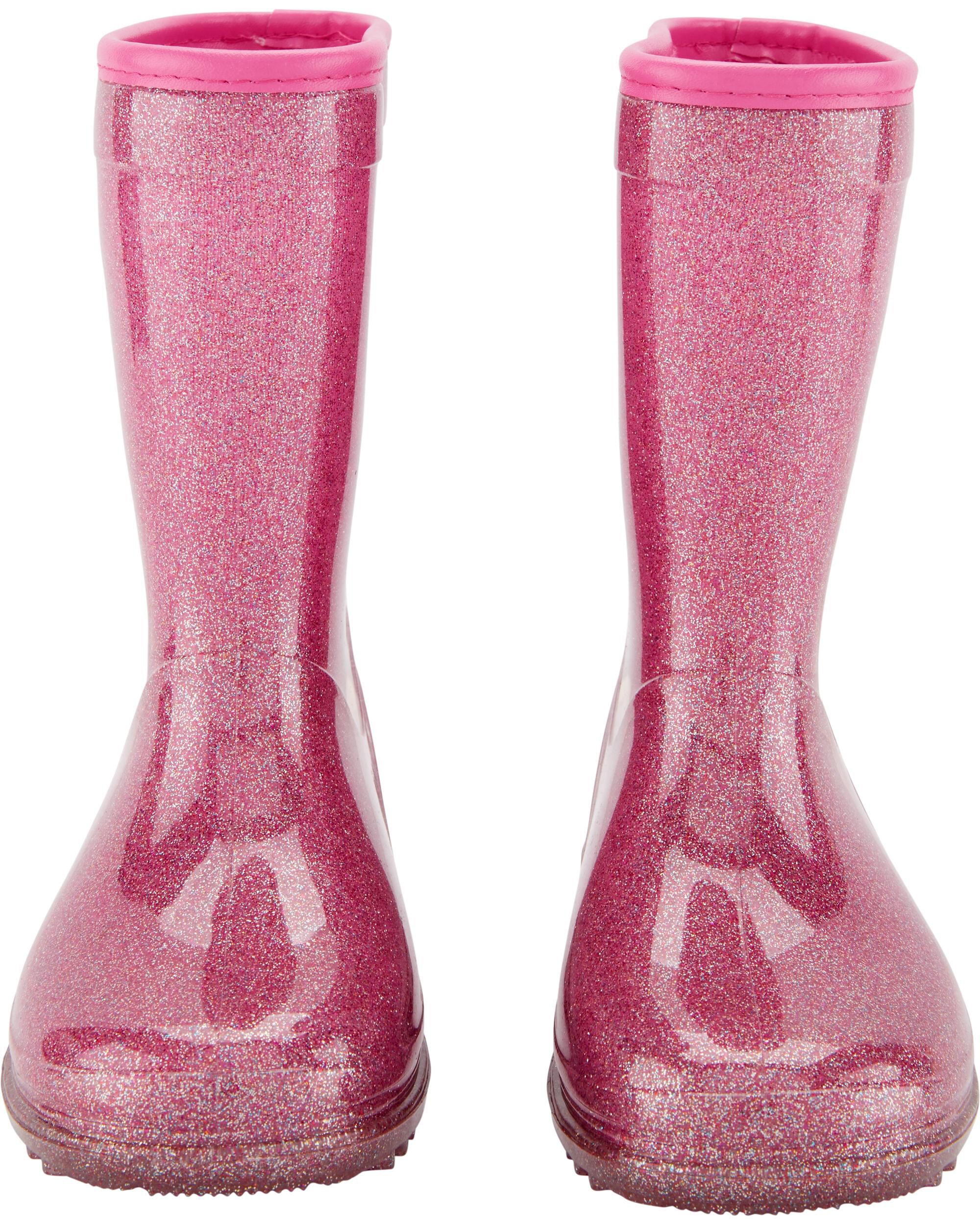 girls sparkle rain boots